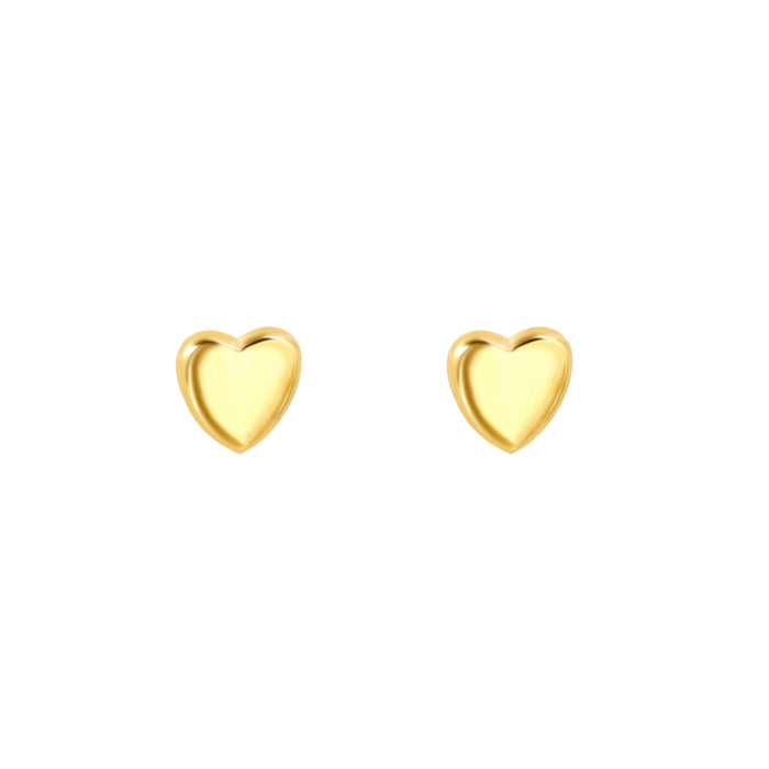 Hypoallergenic stainless steel heart earrings for children