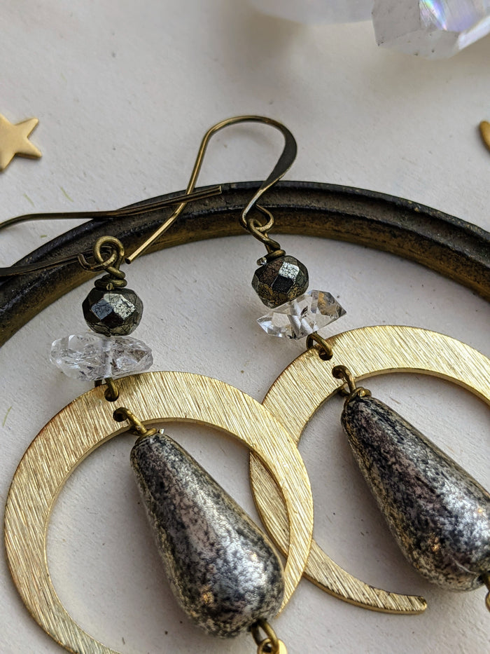 Herkimer Diamond Celestial Earrings 15