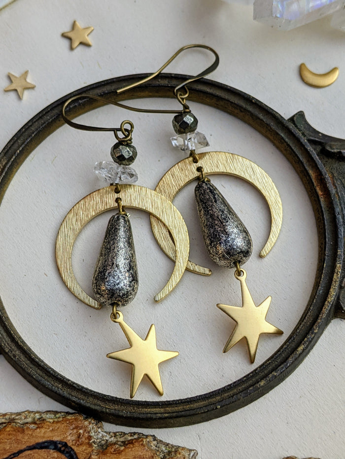 Herkimer Diamond Celestial Earrings 15