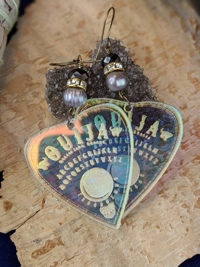 Iridescent Ouija Planchette Earrings - Minxes Trinkets Exclusive - #1