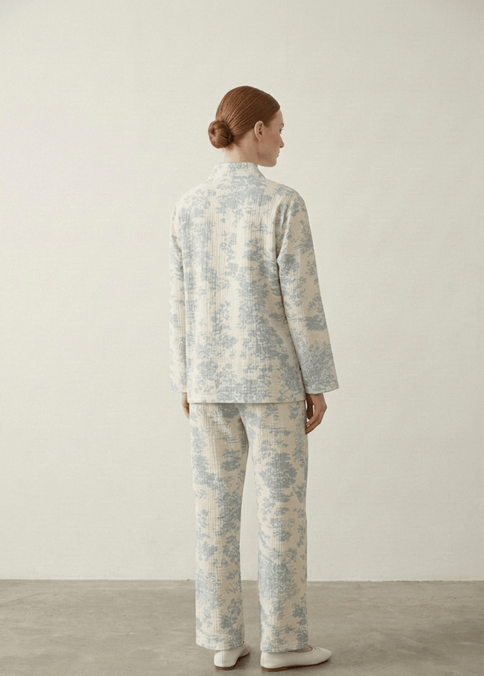 - Ever Lasting - Japanese Kimono Tie Double Gauze Pajama Set / Blue - Pajamas - Ever Lasting