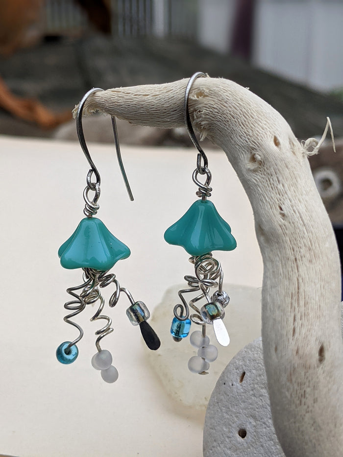 Jellyfish Earrings - Aqua #1 - Minxes' Trinkets
