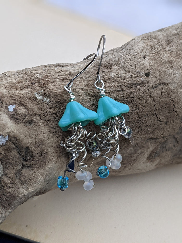 Jellyfish Earrings - Aqua #1 - Minxes' Trinkets