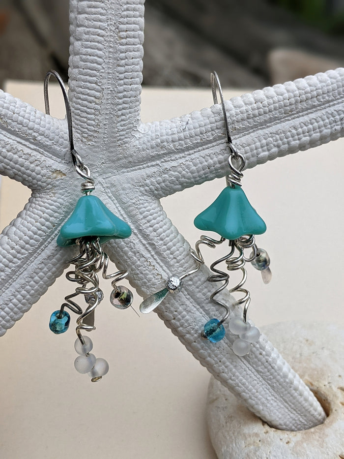 Jellyfish Earrings - Aqua #1 - Minxes' Trinkets