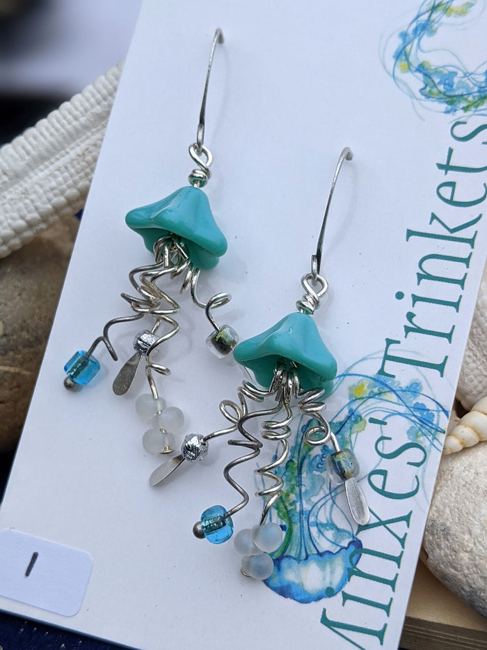 Jellyfish Earrings - Aqua #1 - Minxes' Trinkets