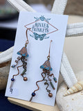 Jellyfish Earrings - Blue & Copper #9 - Minxes' Trinkets