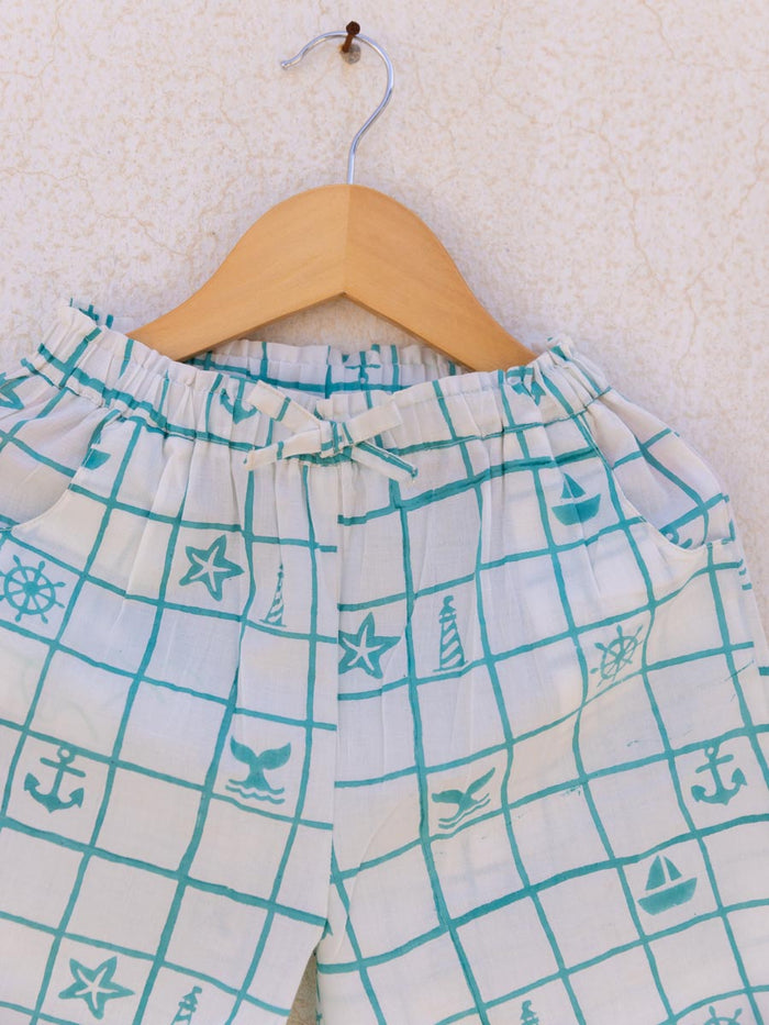 Jr. Voyager Organic Cotton Block Printed Short Kurta for Boys - Pinklay