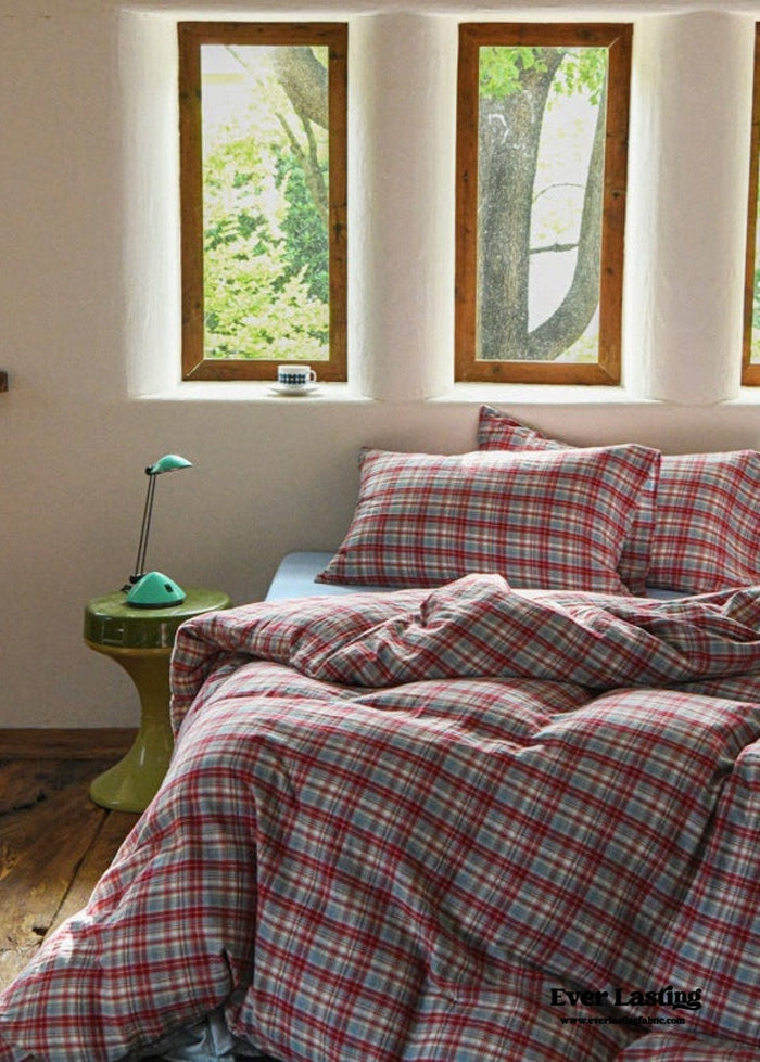 Lucas Gingham Jacquard Bedding Set / Green - Ever Lasting