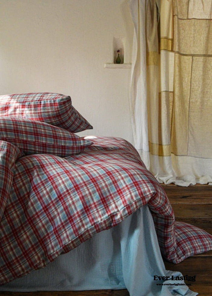 Lucas Gingham Jacquard Bedding Set / Green - Ever Lasting