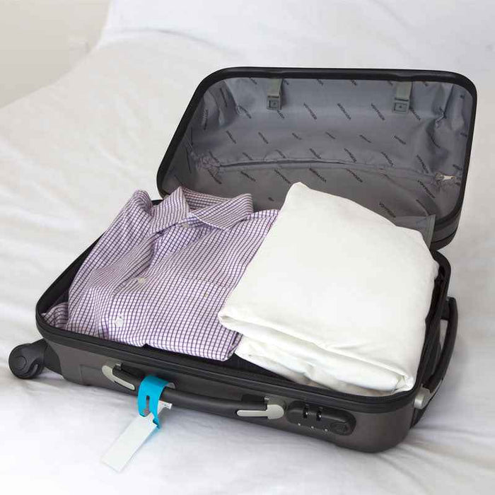 MiteGuard Flat Travel Sheet from the Travel Range, lightweight fabric with MiteGuard branding, laid flat on a neutral background.