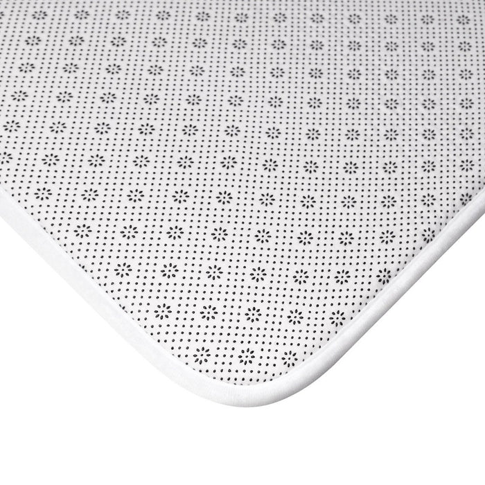 Modern Navy Blue Geometric Rings Memory Foam Mat - MAT141