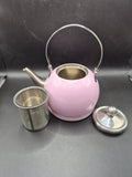 Pink 32 Ounce Teapot with Inside Strainer Kitchen Tea Brewing Serveware Home Decor