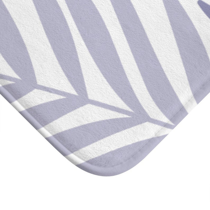 Purple & Gray Palm Leaves Memory Foam Mat - MAT135