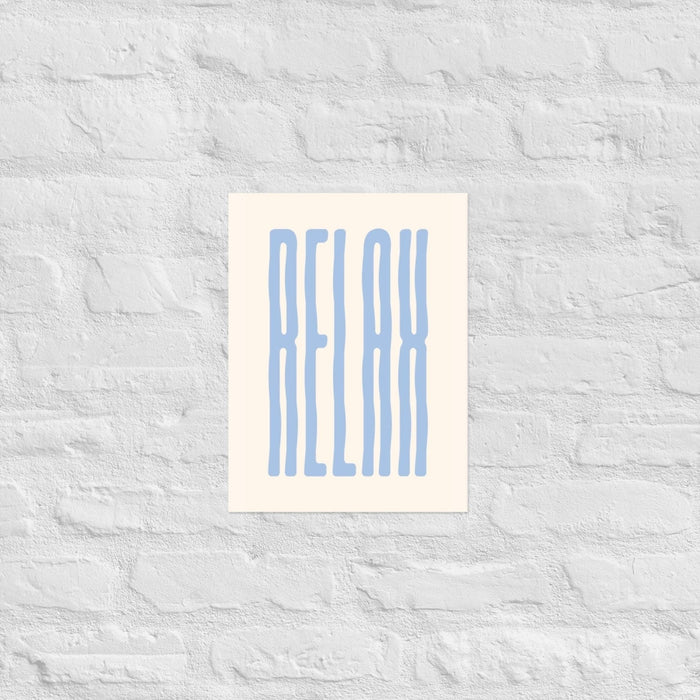 Relax – Minimalist Blue Typography Poster - Ever Lasting