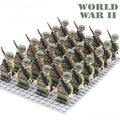 Set of 24 - American Soldiers Set D-263 (American History World War II) - Custom Building Blocks Mini Figures Compatible with Brick Building System