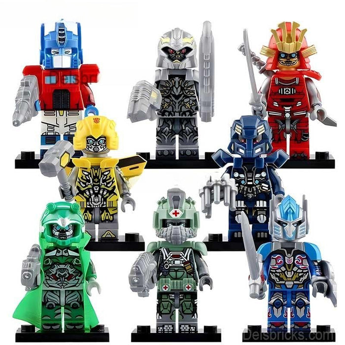 Set of 8 (Transformers) - Custom Building Blocks Mini Figures Compatible with Brick Building System