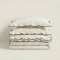 - Ever Lasting - Silky Ruffle Small Room Bedding Set / Ivory White - Bedding Set - Ever Lasting
