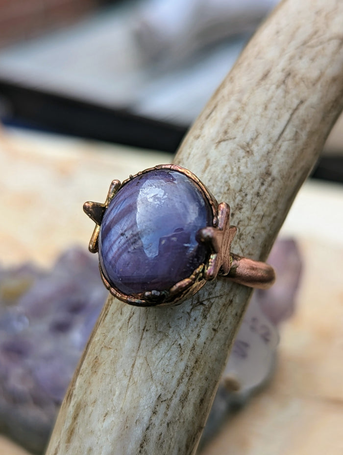 Size 7 Trapiche Ruby Electroformed Ring - Minxes' Trinkets