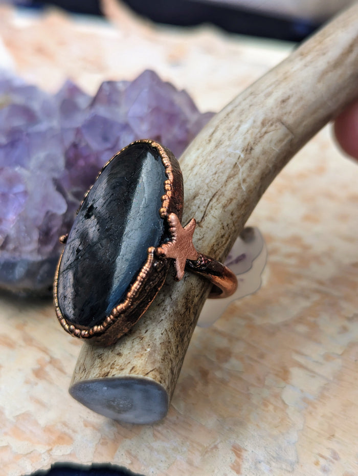 Size 8.5 Hypersthene Electroformed Ring