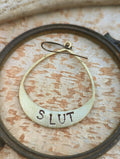 SLUT - *Single* Stamped Brass Earring - Mix & Match