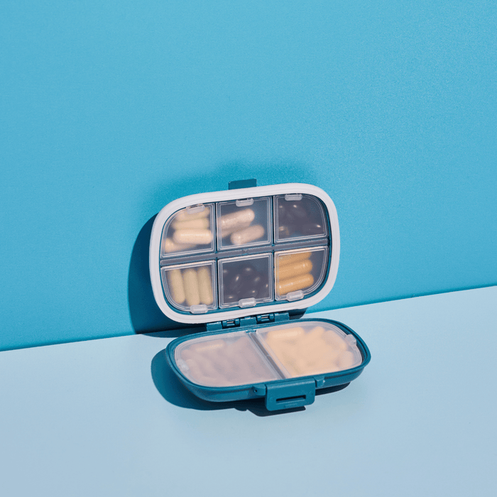 Teal Supplement Container