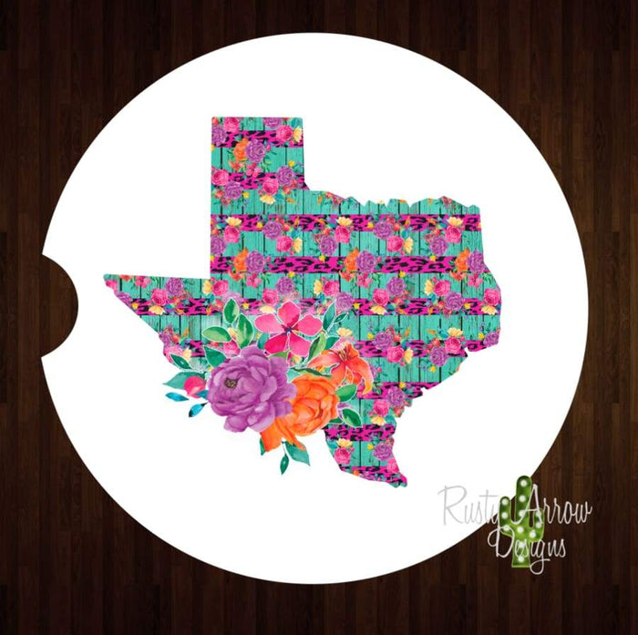 Tropical Texas Set of 2 Car Coaster - Car Coasters