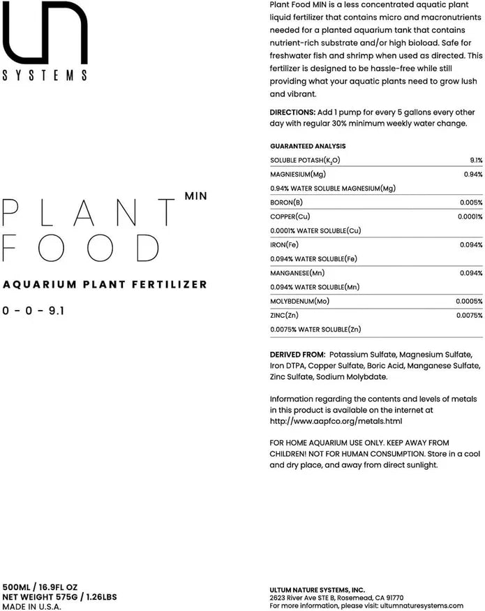 UNS Plant Food Fertilizer - Ultum Nature Systems